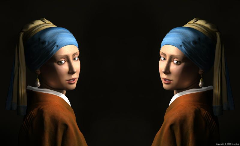 Twin Girls With A Pearl Earring
